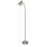 One Light 64" Goose Neck Floor Lamp in Nickel