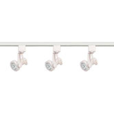 Three Light Kit Line Voltage Gimbal Ring Track Light in White