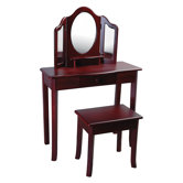Classic Vanity and Stool in Espresso