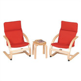 Red Rocker 3 Piece Kiddie Chair Set