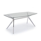 Seven Oval Glass Dining Table - 180cm