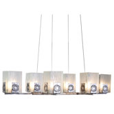 Recycled Polar 6 Light Oblong Chandelier