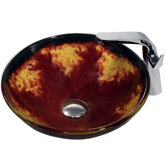 Tortoise Glass Vessel Sink and Side Lever Faucet Set