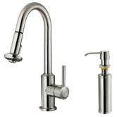 One Handle Single Hole Kitchen Faucet with Soap Dispenser