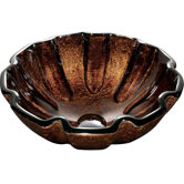 Walnut Shell Above the Counter Tempered Glass Vessel Sink