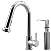 One Handle Single Hole Pull-Out Spray Kitchen Faucet with Soap Dispenser