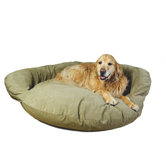 Velvet Microfiber Bolster Dog Bed in Sage