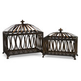 2 Piece Fleur de Lis Box Set in Antique Bronze