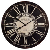 Grand Hotel Wall Clock in Black/White