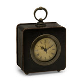 Faux Leather Desk Clock in Black