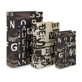 Text Collage Book Box in Black and White (Set of 3)