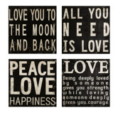 Collier Black and White Wall Quotes (Set of 4)