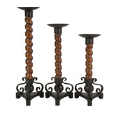 CK Wallace Wood Candlestick (Set of 3)
