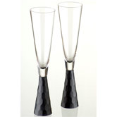 Artland Prescott Flute Glass in Black (Set of 2)