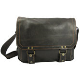East West Laptop Messenger in Distressed Leather