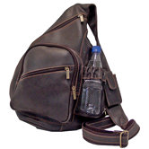 Backpack-Style Cross Body Bag in Distressed Leather