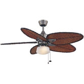 One Light Flared Linen Glass Ceiling Fan Light Kit