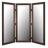 Room Divider Mirror in Traditional Mahogany Black
