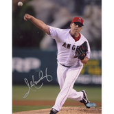 John Lackey Autographed Angels Action Photograph