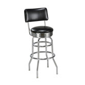 Steel Double Ring Retro Metal Swivel Stool