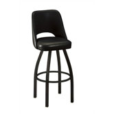 Cut-Out Back 30" Metal Swivel Bucket Barstool