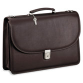 Platinum Double Gusset Flap Briefcase with Open Back