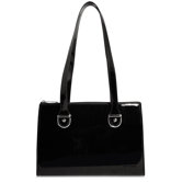 Patent Leather Top-Zip Shoulder Handbag