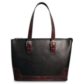 Venezia Large Business Tote in Black / Brown