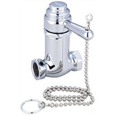 Self Closing Shower Stop Faucet with Pull Chain in Polished Chrome