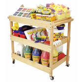 Hardwood Utility Cart with Four Casters