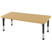 24x72 Rectangular Adjustable Activity Table in Maple