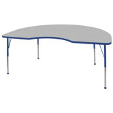 48 x 72 Kidney Shaped Adjustable Activity Table in Gray