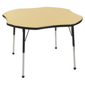 48" Clover Shaped Adjustable Activity Table in Maple