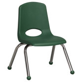 12" Plastic Stack Chair with Chrome Legs