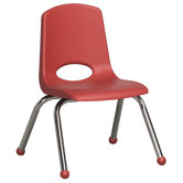 12" Plastic Stack Chair with Chrome Legs