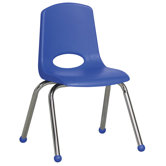 14" Plastic Stack Chair with Chrome Legs