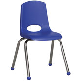 16" Plastic Stack Chair with Chrome Legs