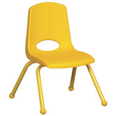 12" Plastic Stack Chair with Matching Painted Legs