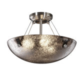 Fusion 18" Semi Flush Bowl with Pair Cylindrical Finials