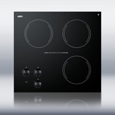 Three Burner Electric Cooktop in Black
