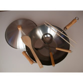 6 Piece 14" Flat Bottom Wok Set