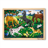 Frolicking Horses Wooden Jigsaw Puzzle