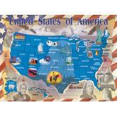 Map of the U.S.A. Cardboard Jigsaw Puzzle