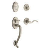 Logan Sectional Trim Double Cylinder Handle Set with Left Handling in Lifetime Polished Brass