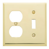 Classic Square Bevel Design Combination of Duplex and Single Toggle Switch Plate