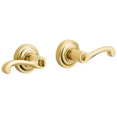 2.62" x 2.62" Classic Keyed Entry Lever with Left Handling in Lifetime Polished Brass