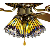 Tiffany Jeweled Peacock Fan Light Shade