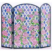 Rose Trellis 3 Panel Fireplace Screen