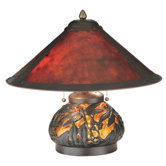 Van Erp Amber Mica Lighted Base Table Lamp