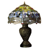 24" H Tiffany Hanginghead Dragonfly Table Lamp